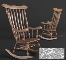 3d-модель Кресло-качалка из дерева