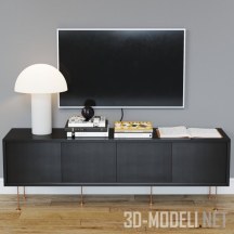3d-модель Тумба для TV, с декором и лампой
