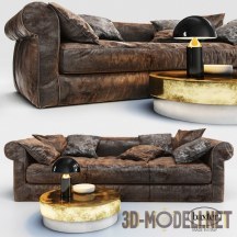 3d-модель Кожаный диван Baxter Alfred Soft