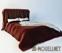 3d-модель Набор постельного белья с меховой накидкой