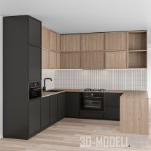 3d-модель Угловая кухня с оборудованием