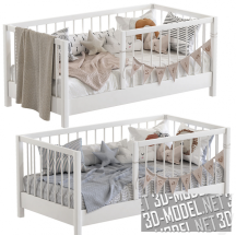 3d-модель Детская кроватка, два цвета декора