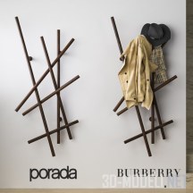 3d-модель Вешалка Porada Sketch и куртка Burberry