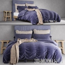 Кровать с фиолетовым бельем