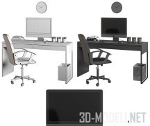 3d-модель Рабочий стол с креслом MICKE от IKEA
