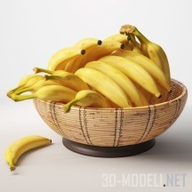 Бананы в корзинке из бамбука