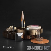 3d-модель Набор от Minotti, со столиком Benson и подносами