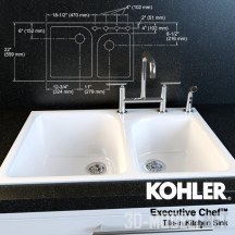 3d-модель Смеситель и раковина Purist Executive Chef Kohler
