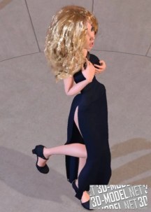 3d-модель Блондинка в вечернем платье