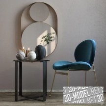 3d-модель Кресло Jane West Elm и декор