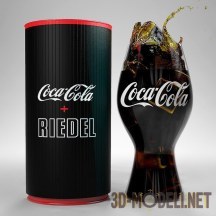 3d-модель Упаковка и бокал Coca-Cola Riedel Crystal