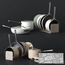 3d-модель Набор посуды для кухни Caraway в белом и молочном цвете