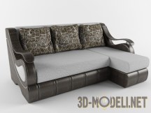 3d-модель Кожаный угловой диван Victoria