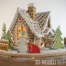 3d-модель Новогодний пряничный домик