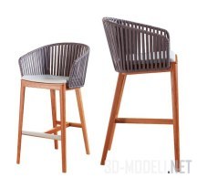 3d-модель Барный стул со спинкой TRIBU MOOD Sedia alta