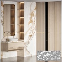 3d-модель Ванная комната с мраморной отделкой