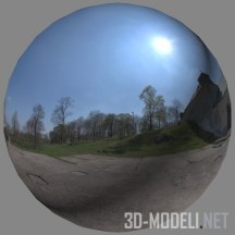 Европейская деревня, солнце – HDR панорама