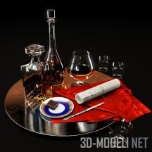 3d-модель Набор с графином для виски и коньяка