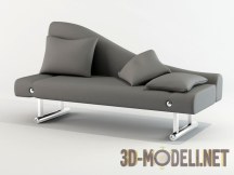 3d-модель Серая кушетка с подушками