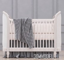 3d-модель Детская кроватка Belle Upholstered Crib от Restoration Hardware Baby & Child