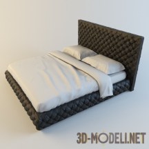 3d-модель Кровать с основанием и спинкой капитоне