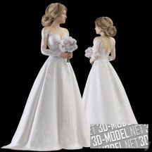 3d-модель Невеста с букетом