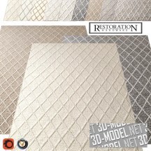 3d-модель Ковры BRAIDED DIAMANTE FLATWEAVE от Restoration Hardware