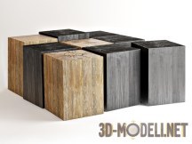 3d-модель Деревянный стол из прямоугольников