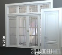 3d-модель Парадная (раздвижная) и межкомнатная двери