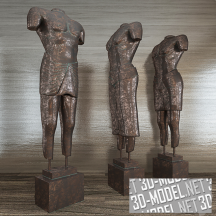 3d-модель Фрагменты египетских статуй из бронзы