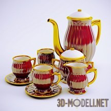 3d-модель Яркий кофейный сервиз