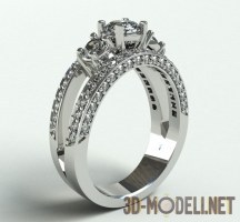 3d-модель Женское кольцо из белого металла