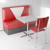 3d-модель Красная кухонная мебель