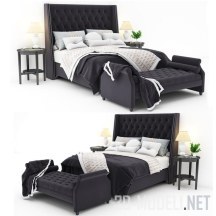 Кровать с банкеткой и постельным бельем