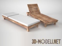 3d-модель Пляжный лежак с матрасом