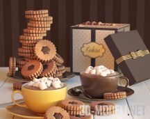 3d-модель Какао и печенье