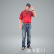 3d-модель Взрослый мужчина в кепке