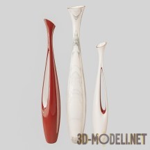 3d-модель Три высокие современные разновысокие вазы