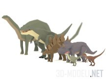3d-модель Набор анимированных динозавров