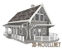3d-модель Уютный дом из бревна-лафета