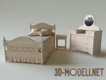 3d-модель Классическая кровать для девочки