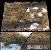 3d-модель Трава со снегом