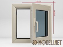 3d-модель Одностворчатое металлопластиковое окно