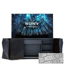 3d-модель Телевизор Sony BRAVIA OLED и тумба CRASH