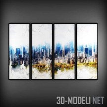 3d-модель Картины с городскими пейзажами