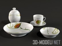 3d-модель Посуда с цветком