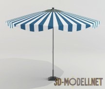 Пляжный зонт в сине-белую полоску