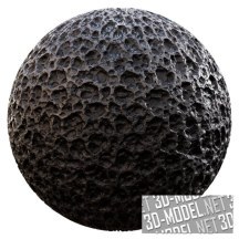 Черный пористый камень 60-55