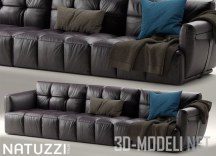 Мягкий черный диван Herman от Natuzzi