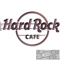 3d-модель Неоновая вывеска Hard Rock cafe